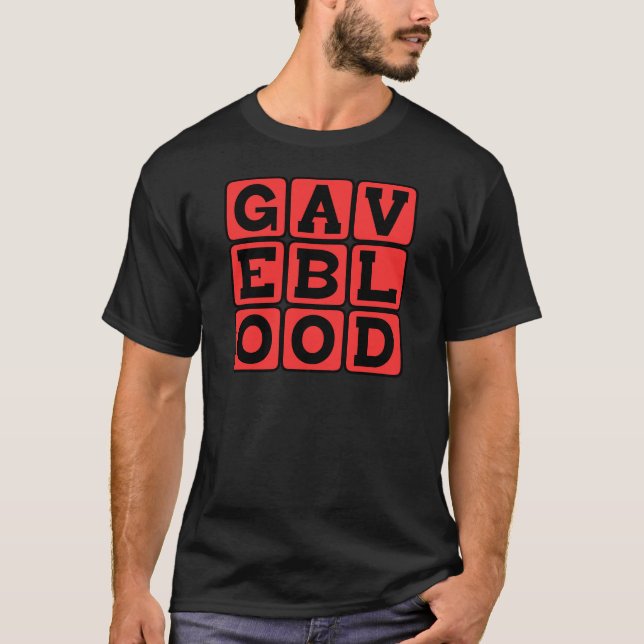 T-shirt A donné du sang, décret du donneur (Devant)