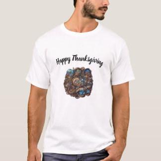 T-Shirt à double impression Steampunk Joyeux Thank