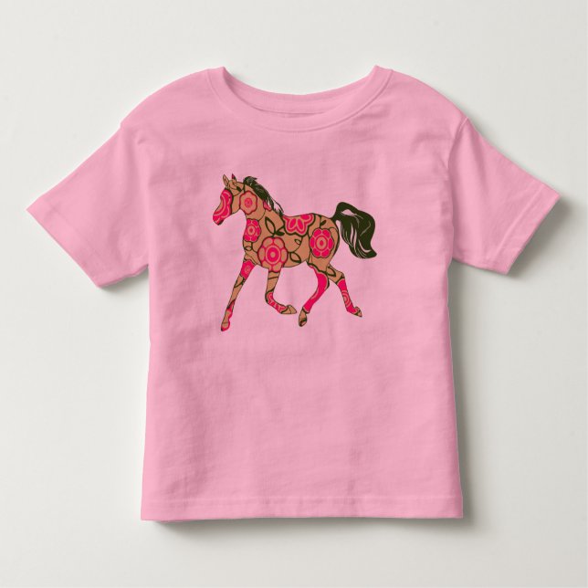 T-Shirt À Drapeau Floral Horse (Devant)