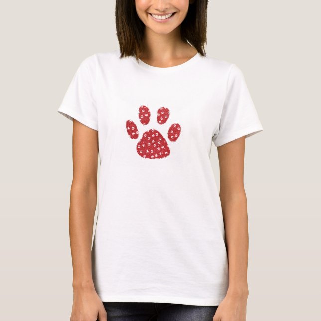 T-Shirt à empreinte de patte pailletée (Devant)
