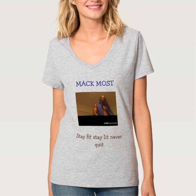 T-Shirt à Encolure en V (Acier Clair) (Devant)