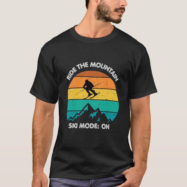 T-shirt à encolure ras-du-cou. Aventure de ski Rid (Devant)