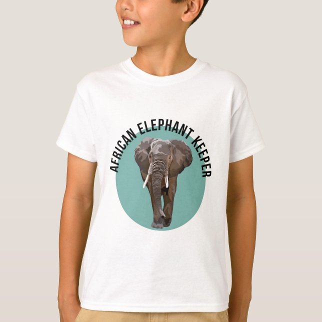 T-shirt A est pour African Elephant Keeper (Devant)