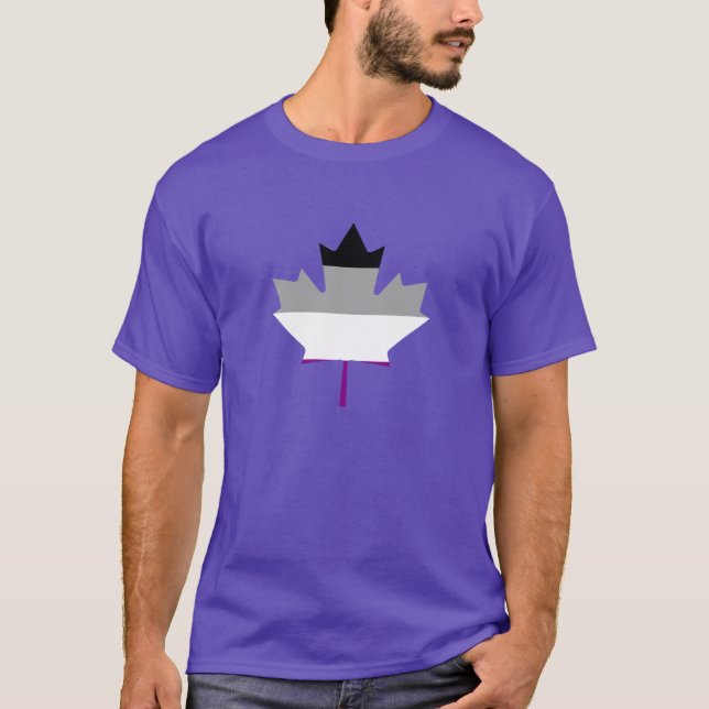 T-Shirt à feuille d'érable de fierté de l'asexuali (Devant)