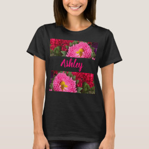 T-shirt à fleurs florales tendance rose et rouge