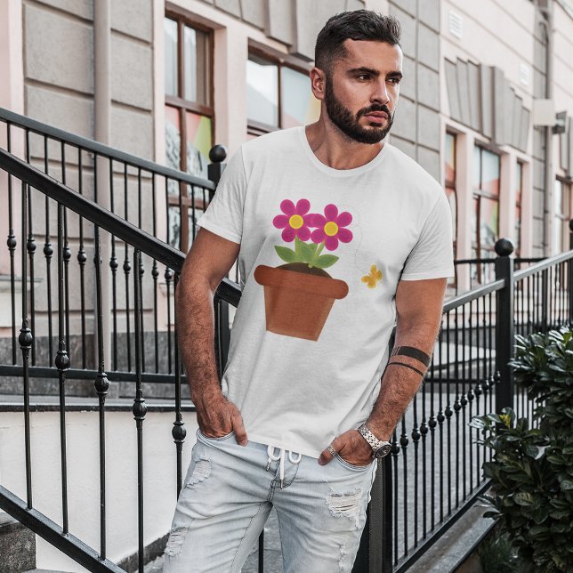 T-shirt à fleurs pointillées et papillon (Créateur téléchargé)