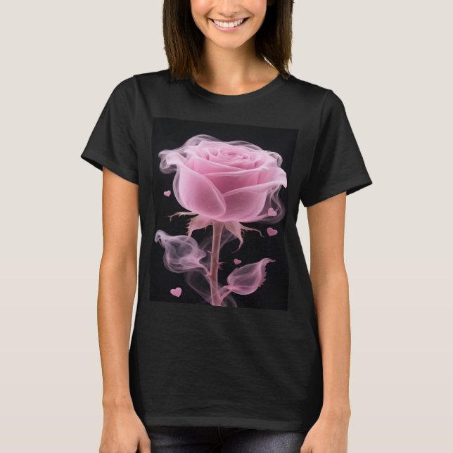T-shirt à fleurs rose pour filles (Devant)