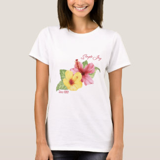 T-shirt à fleurs tropicale vibrante pour Hibiscus