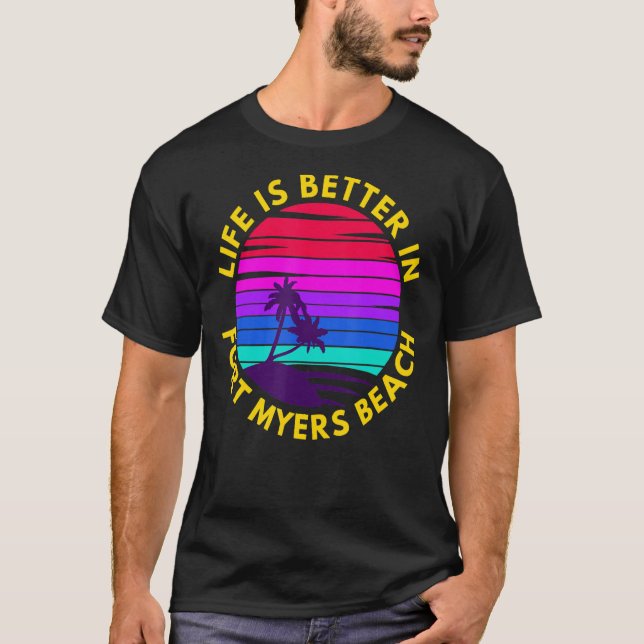 T-shirt À Fort Myers Beach Design (Devant)