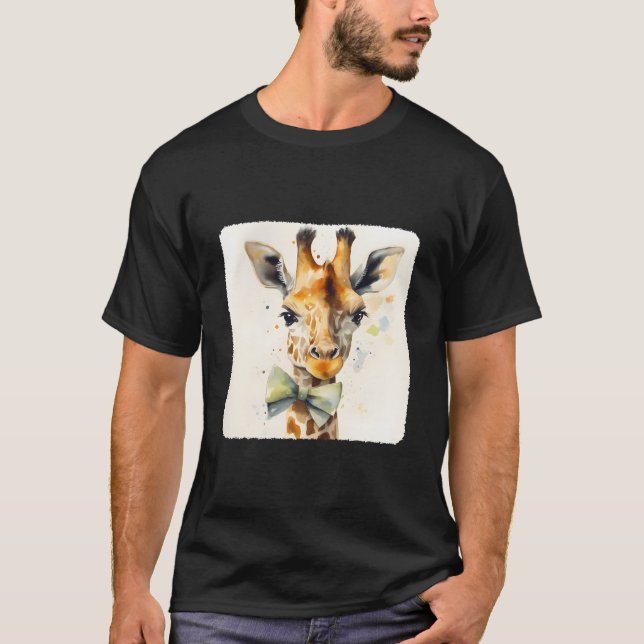 T-shirt A Giraffe With A Bow Tie Fashion Fashionable Anima (Devant)