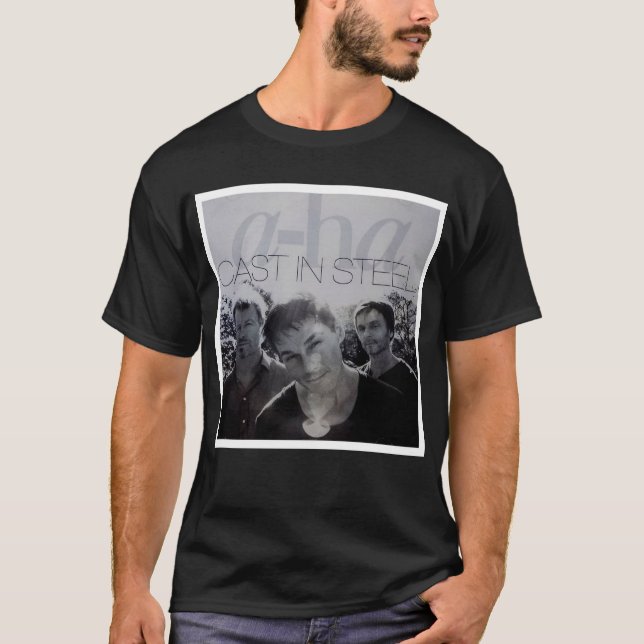T-shirt A-ha - album Cast in Steel 2015 (Devant)