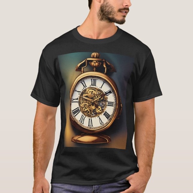 T-shirt à horloge vintage (Devant)