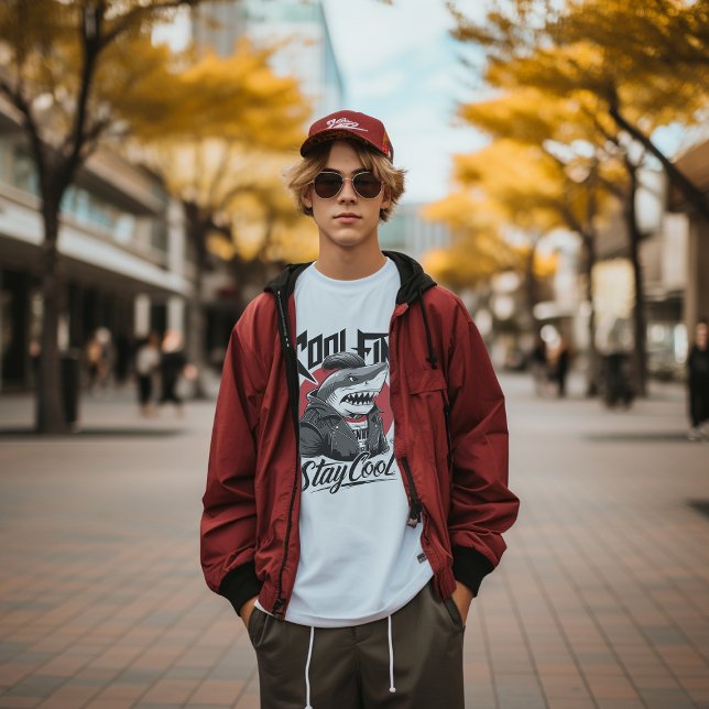 T-shirt à illustration de requin Cool Fin (Créateur téléchargé)