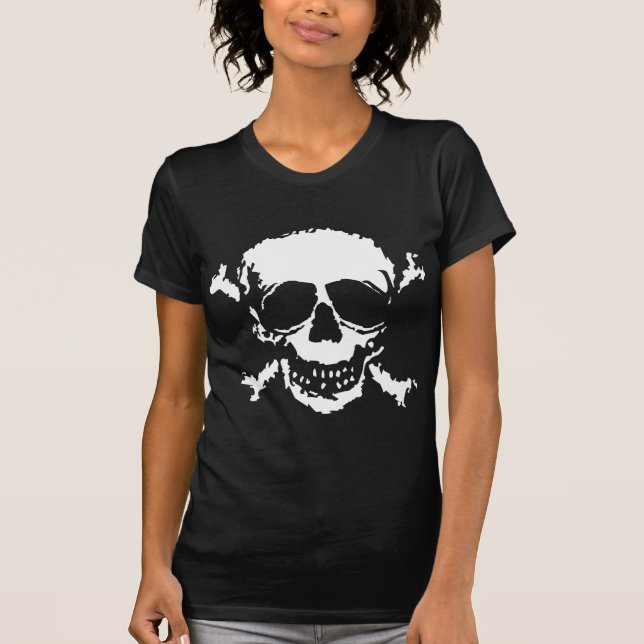 T-Shirt à impression de bloc graphique de crâne et (Devant)