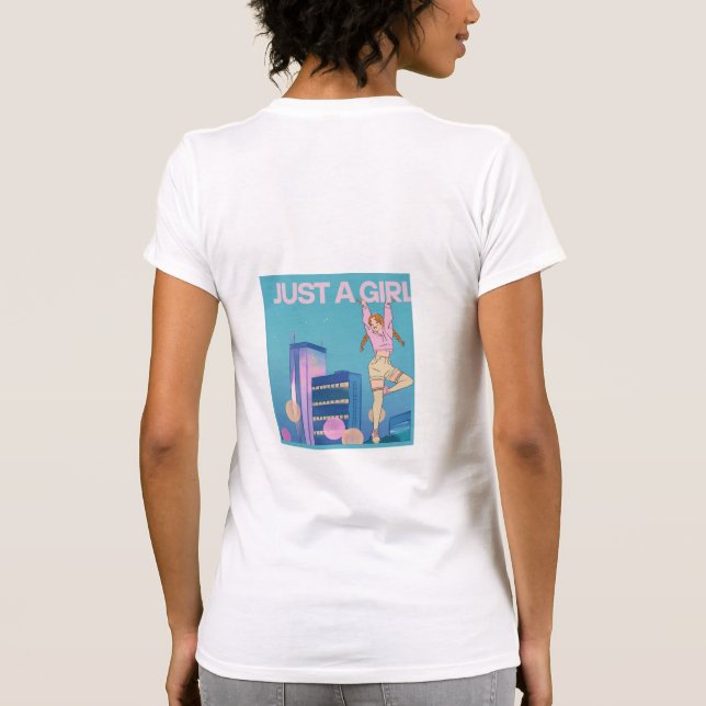 T-Shirt à Impression Dos "Just a Girl" – Mode Fémi (Dos)