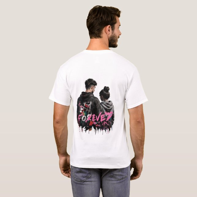 T-Shirt à Impression minimale sur le devant et log (Dos entier)
