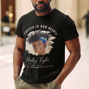 T-shirt À jamais dans nos cœurs Mémorial de photo brossé