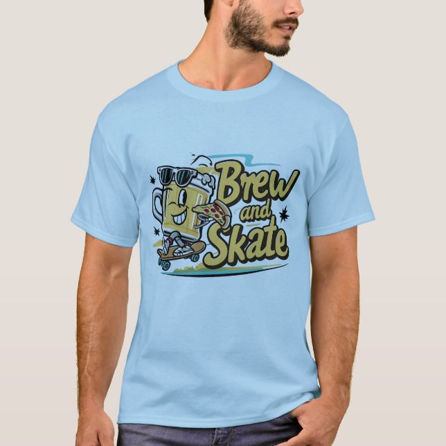 T-Shirt à la bière et à la pizza (Devant)