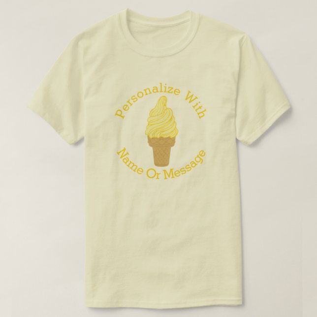 T-shirt à la crème glacée jaune PERSONNALISÉ (Design devant)