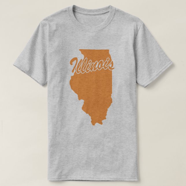T-shirt à la forme de l'État de l'Illinois (Design devant)