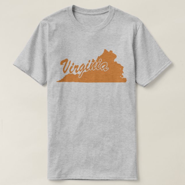 T-shirt à la forme de l'État de Virginie (Design devant)