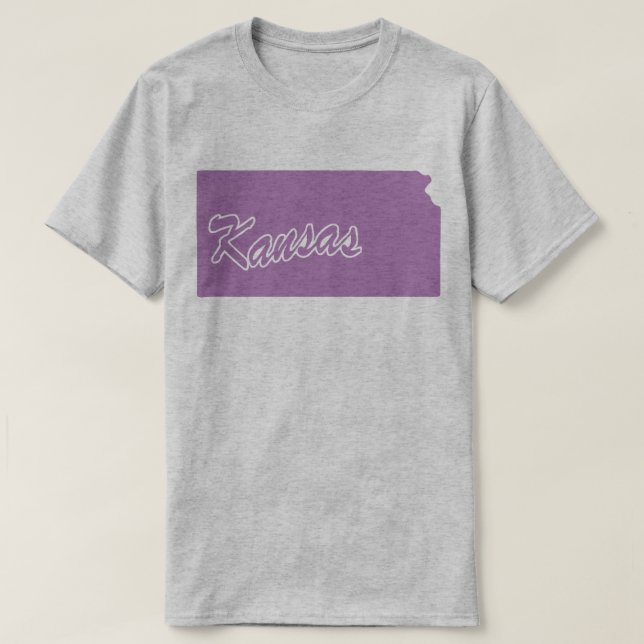 T-shirt à la forme de l'État du Kansas (Design devant)