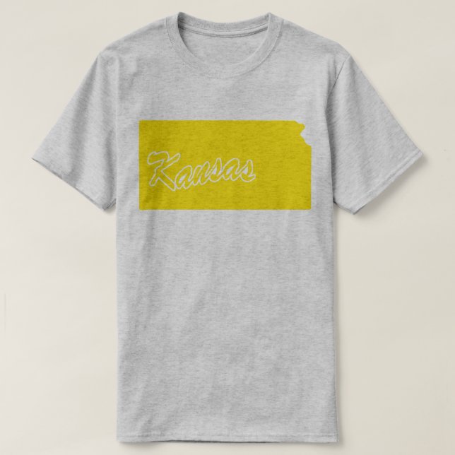 T-shirt à la forme de l'État du Kansas (Design devant)