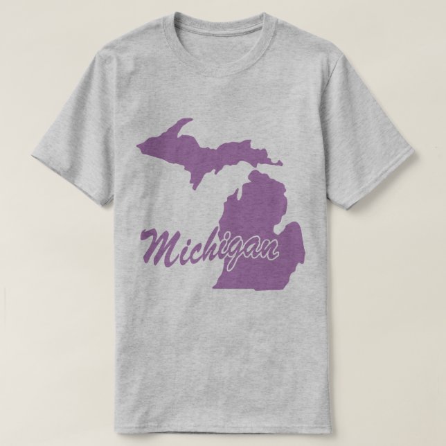 T-shirt à la forme de l'État du Michigan (Design devant)