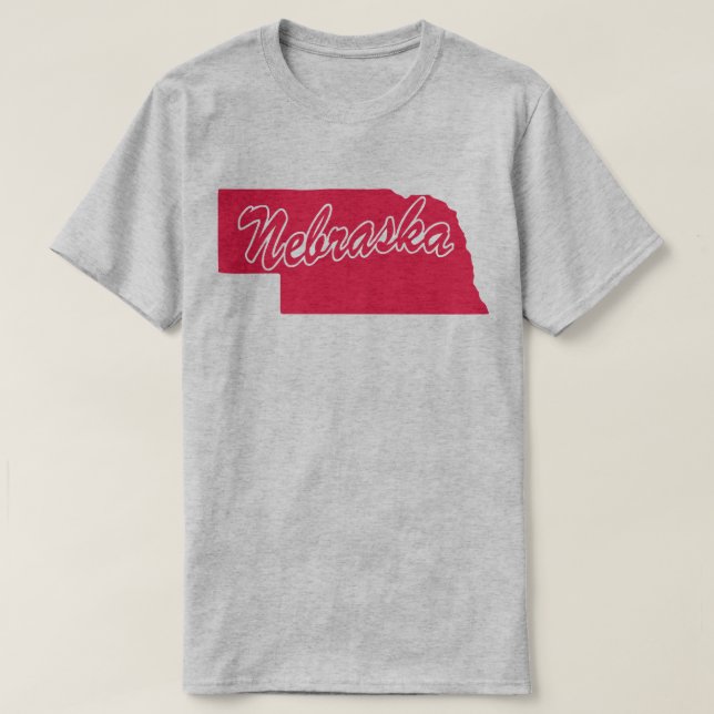 T-shirt à la forme de l'État du Nebraska (Design devant)