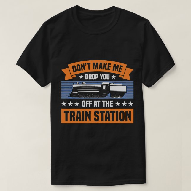 T-shirt À La Gare Pour Louveur De Train (Design devant)