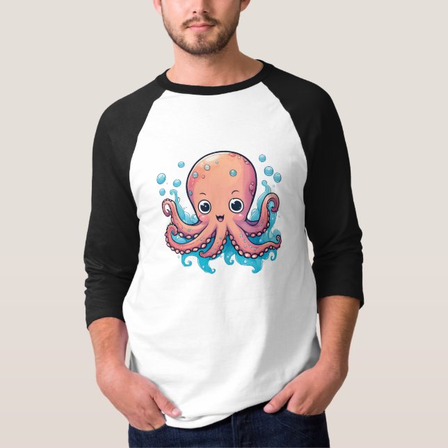 T-Shirt à la pieuvre mignonne - Le délice d'Ocean  (Devant)