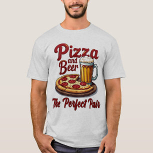 T-Shirt à la pizza et à la bière - Le thé à la pai