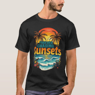 T-shirt À la poursuite des couchers de soleil Été Vibes Pl
