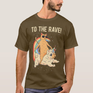 T-shirt À la Rave EDM Chat Chien Techno DJ Rave Party