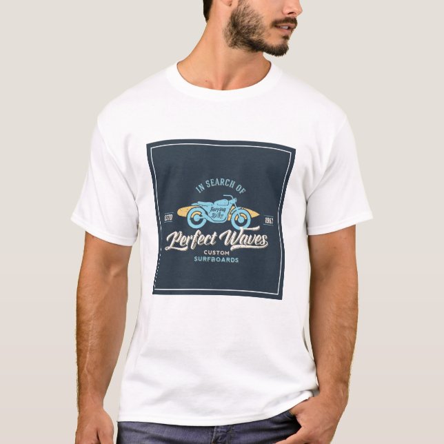 T-shirt À la recherche de l'affiche parfaite de vagues (Devant)