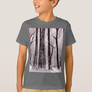T-Shirt À LA SCÈNE HIVERNALE EN BOIS DE FORÊT