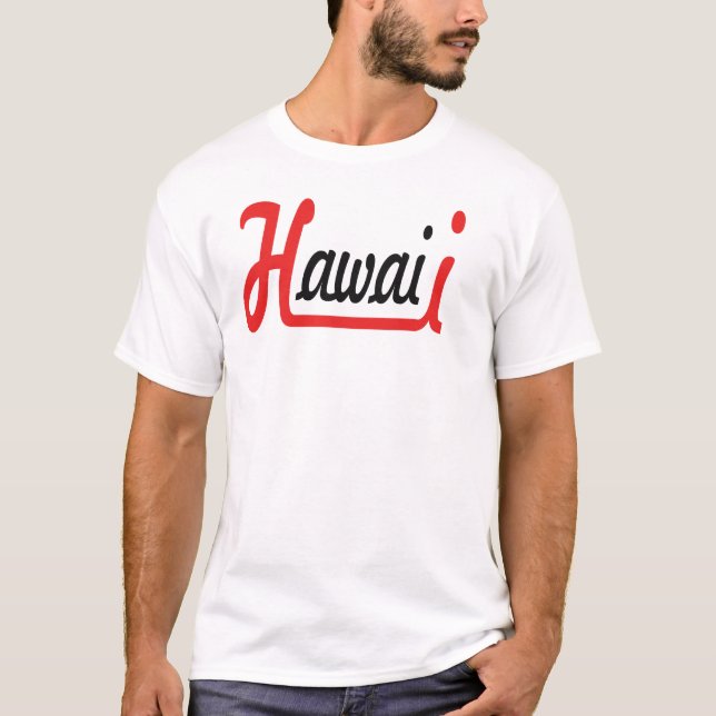 T-Shirt à la typographie élégante d'Hawaii (Devant)
