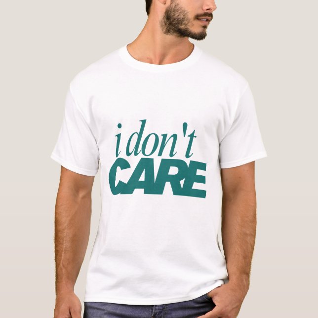 T-Shirt à la typographie « Je m'en fiche » (Devant)