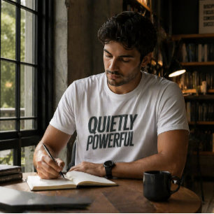 T-shirt à la typographie minimaliste discrètement 