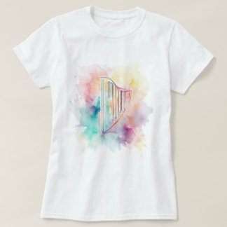 T-shirt à l'aquarelle de harpe