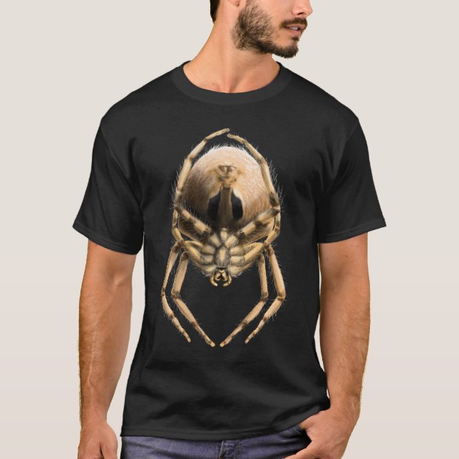 T-shirt à l'araignée tisserande à face de chat (Devant)