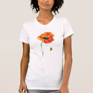 T-shirt à l'avant petit pavot