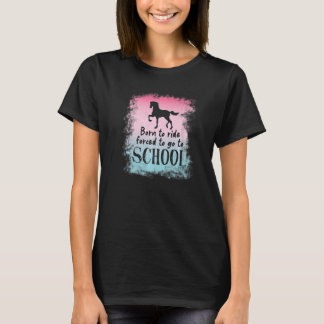 T-shirt À L'École Pour L'Équitation Cheval Premium