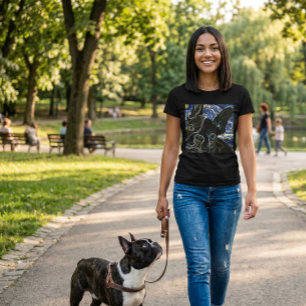 T-shirt à l'effigie de Bouledogue Français noir en