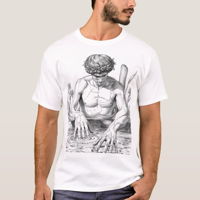 T-Shirt à l'effigie du mythe de Narcisse dans un s (Devant)