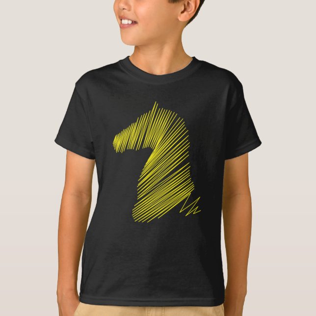 T-shirt à l'effigie d'une tête de cheval abstraite (Devant)
