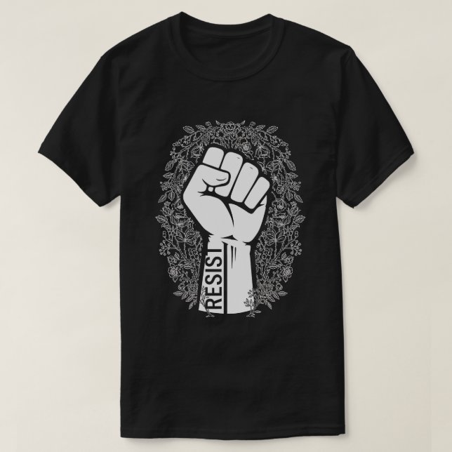 T-Shirt à l'emblème floral de résistance (Design devant)