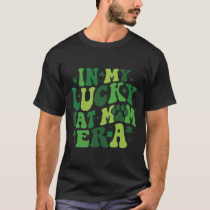 T-shirt À l'ère de ma mère chat chanceux Groovy Saint-Patr