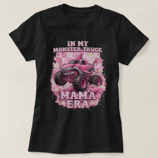 T-shirt À l'ère de mon camion monstre maman rose requin mo