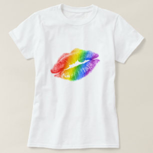 T-shirt à lèvres arc-en-ciel
